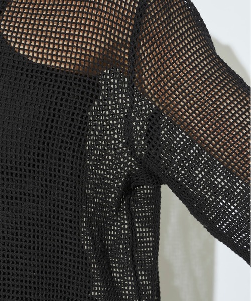 prose verse（プロズヴェール）の「《WEB限定》ラウンドヘムメッシュニット（Tシャツ/カットソー・レディース・アイボリー/ブラック・ﾌﾘ-）」の15枚目の写真