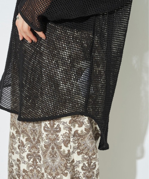 prose verse（プロズヴェール）の「《WEB限定》ラウンドヘムメッシュニット（Tシャツ/カットソー・レディース・アイボリー/ブラック・ﾌﾘ-）」の20枚目の写真