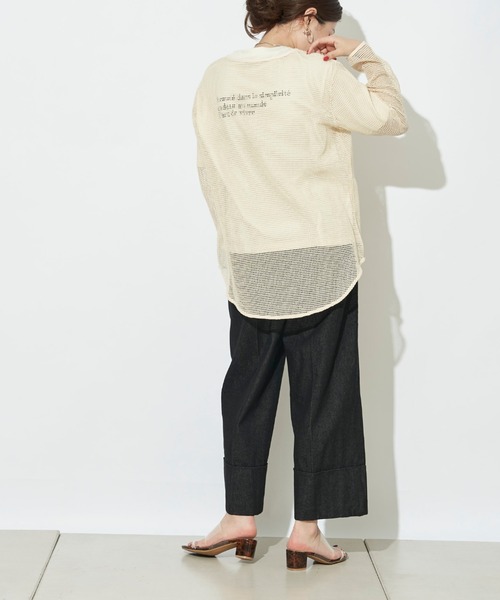 prose verse（プロズヴェール）の「《WEB限定》ラウンドヘムメッシュニット（Tシャツ/カットソー・レディース・アイボリー/ブラック・ﾌﾘ-）」の18枚目の写真