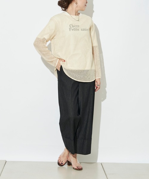 prose verse（プロズヴェール）の「《WEB限定》ラウンドヘムメッシュニット（Tシャツ/カットソー・レディース・アイボリー/ブラック・ﾌﾘ-）」の22枚目の写真