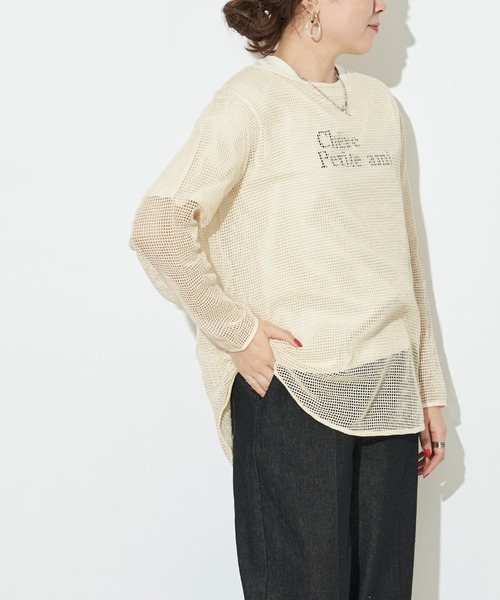 prose verse（プロズヴェール）の「《WEB限定》ラウンドヘムメッシュニット（Tシャツ/カットソー・レディース・アイボリー/ブラック・ﾌﾘ-）」の19枚目の写真