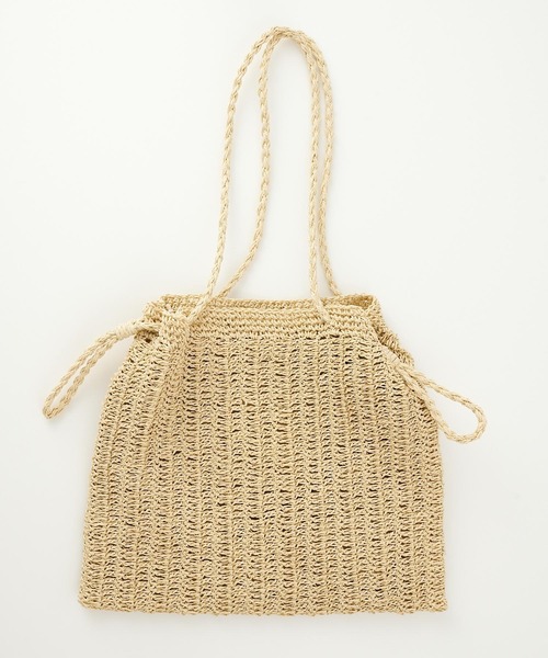 COLONY 2139（コロニートゥーワンスリーナイン）の「ペーパービッグ巾着バッグ/トートバッグ（ショルダーバッグ・レディース・ブラック/アイボリー/グレイッシュベージュ・FREE）」の8枚目の写真