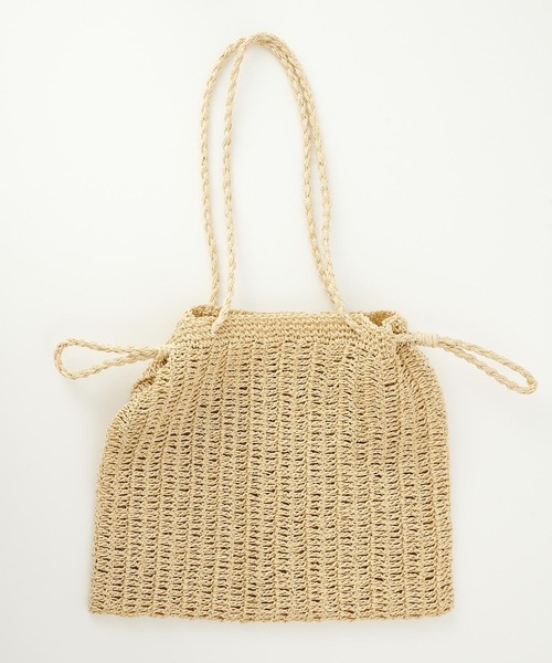 COLONY 2139（コロニートゥーワンスリーナイン）の「ペーパービッグ巾着バッグ/トートバッグ（ショルダーバッグ・レディース・ブラック/アイボリー/グレイッシュベージュ・FREE）」の7枚目の写真