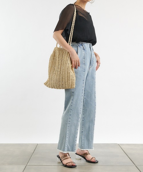 COLONY 2139（コロニートゥーワンスリーナイン）の「ペーパービッグ巾着バッグ/トートバッグ（ショルダーバッグ・レディース・ブラック/アイボリー/グレイッシュベージュ・FREE）」の19枚目の写真