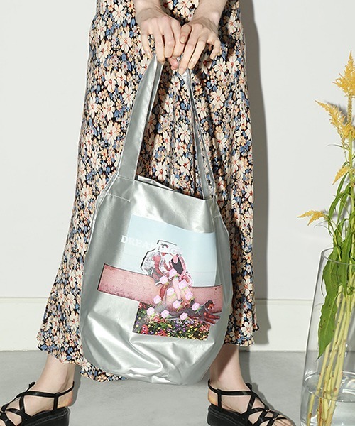 Casselini（キャセリーニ）の「コラージュトート（トートバッグ・レディース・アイボリー/カーキ/ラベンダー/シルバー・FREE）」の4枚目の写真