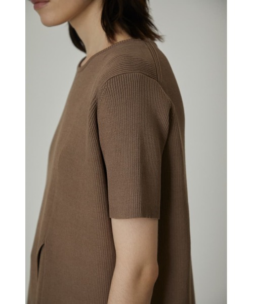 RIM.ARK（リムアーク）の「Rib layerd long tops（Tシャツ