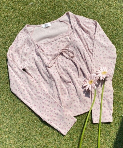 WC(ダブル シー)の「フラワーキャミカーデセット(アンサンブル・レディース・ホワイト/サックスブルー/ピンク/イエロー・FREE)」の12枚目の写真