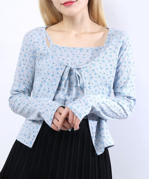 WC(ダブル シー)の「フラワーキャミカーデセット(アンサンブル・レディース・ホワイト/サックスブルー/ピンク/イエロー・FREE)」の15枚目の写真