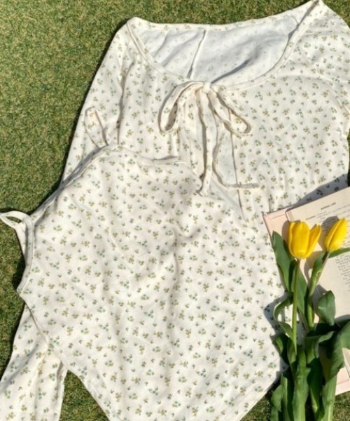 WC(ダブル シー)の「フラワーキャミカーデセット(アンサンブル・レディース・ホワイト/サックスブルー/ピンク/イエロー・FREE)」の13枚目の写真