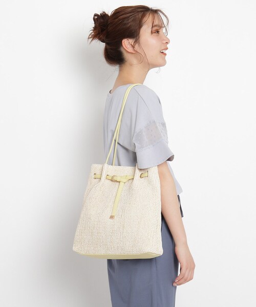 grove（グローブ）の「◆タックベルトコンビトート（トートバッグ・レディース・ホワイト系6/サックスブルー系7/ブラック/ライトグレー/イエロー系その他5・00）」の17枚目の写真