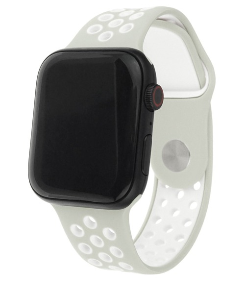 SBG（エスビー）の「アップルウォッチ対応 スポーツシリコンバンド / SBG（デジタル腕時計・レディース・アイボリー/ミント/ブラック×グレー/ホワイト×ブラック/グレー系その他/ピンク系その他/グレー×ホワイト/ブラック×グリーン/ホワイト×ピンク/ブラック×イエロー/ネイビー系/パープル系・44mm/40mm）」の9枚目の写真