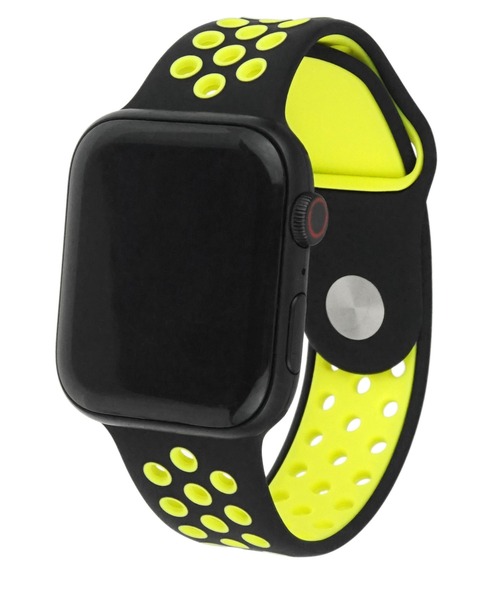 SBG（エスビー）の「アップルウォッチ対応 スポーツシリコンバンド / SBG（デジタル腕時計・レディース・アイボリー/ミント/ブラック×グレー/ホワイト×ブラック/グレー系その他/ピンク系その他/グレー×ホワイト/ブラック×グリーン/ホワイト×ピンク/ブラック×イエロー/ネイビー系/パープル系・44mm/40mm）」の7枚目の写真