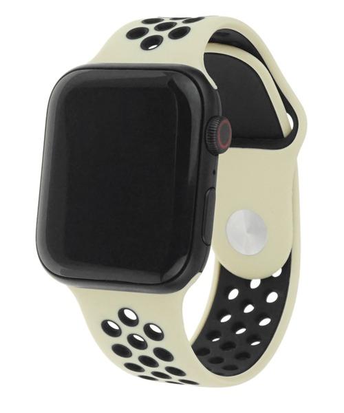 SBG（エスビー）の「アップルウォッチ対応 スポーツシリコンバンド / SBG（デジタル腕時計・レディース・アイボリー/ミント/ブラック×グレー/ホワイト×ブラック/グレー系その他/ピンク系その他/グレー×ホワイト/ブラック×グリーン/ホワイト×ピンク/ブラック×イエロー/ネイビー系/パープル系・44mm/40mm）」の2枚目の写真