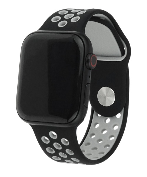 SBG（エスビー）の「アップルウォッチ対応 スポーツシリコンバンド / SBG（デジタル腕時計・レディース・アイボリー/ミント/ブラック×グレー/ホワイト×ブラック/グレー系その他/ピンク系その他/グレー×ホワイト/ブラック×グリーン/ホワイト×ピンク/ブラック×イエロー/ネイビー系/パープル系・44mm/40mm）」の5枚目の写真