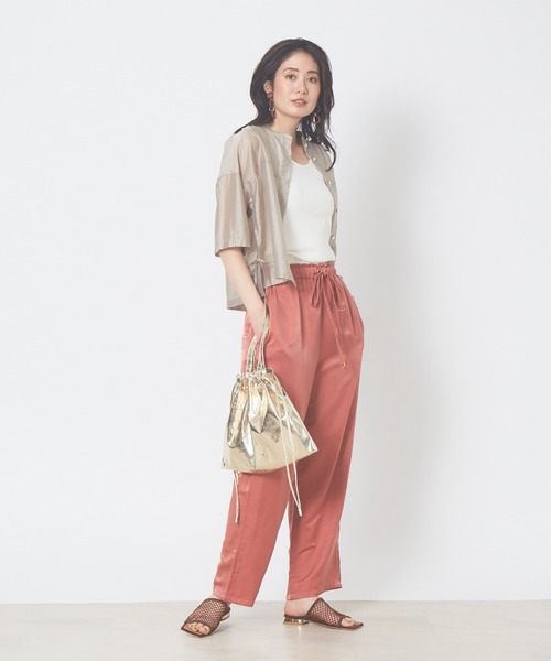 abahouse mavie（アバハウスマヴィ）の「【販売店舗限定】サイドリボンシアーショートシャツ（シャツ/ブラウス・レディース・ブラック/グレイッシュベージュ/ライム/ブルー・フリー）」の20枚目の写真