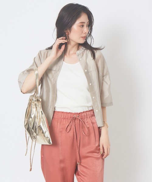 abahouse mavie（アバハウスマヴィ）の「【販売店舗限定】サイドリボンシアーショートシャツ（シャツ/ブラウス・レディース・ブラック/グレイッシュベージュ/ライム/ブルー・フリー）」の17枚目の写真