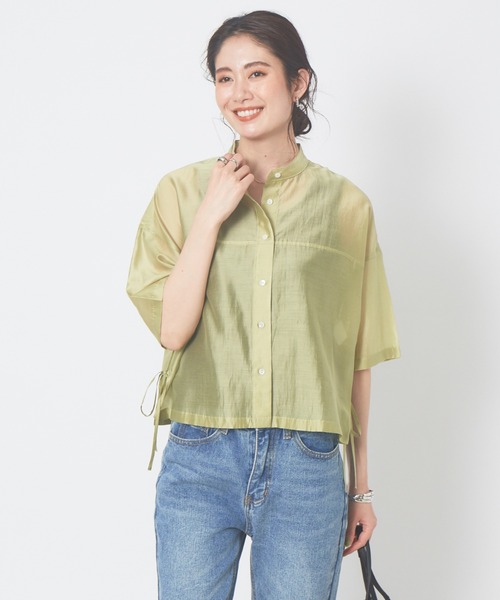 abahouse mavie（アバハウスマヴィ）の「【販売店舗限定】サイドリボンシアーショートシャツ（シャツ/ブラウス・レディース・ブラック/グレイッシュベージュ/ライム/ブルー・フリー）」の19枚目の写真