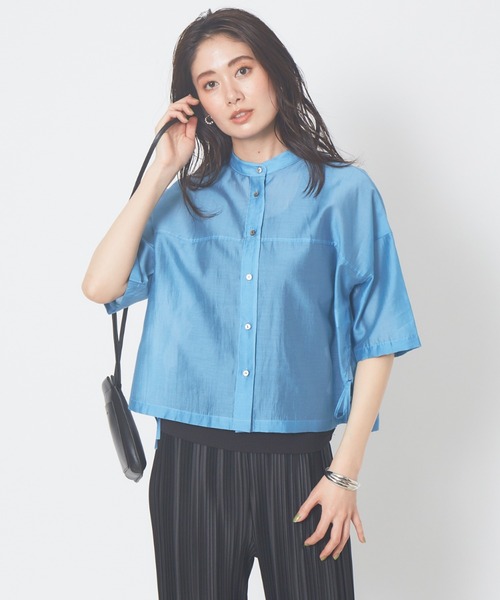 abahouse mavie（アバハウスマヴィ）の「【販売店舗限定】サイドリボンシアーショートシャツ（シャツ/ブラウス・レディース・ブラック/グレイッシュベージュ/ライム/ブルー・フリー）」の8枚目の写真