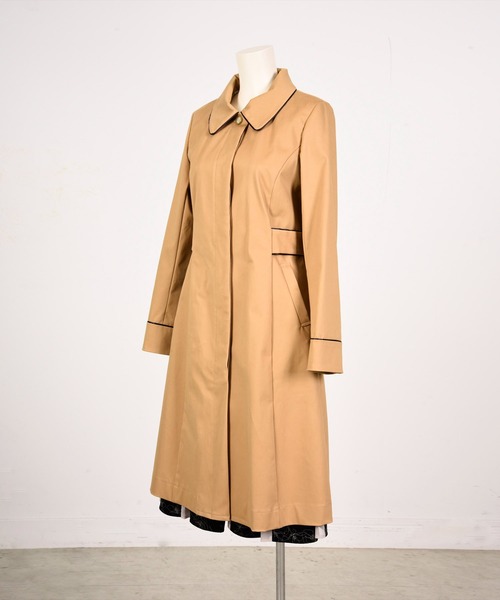 Dear Princess（ディアプリンセス）の「トリプルピーチ　コート（ステンカラーコート・レディース・ベージュ/ネイビー・SMALL/MEDIUM）」の2枚目の写真