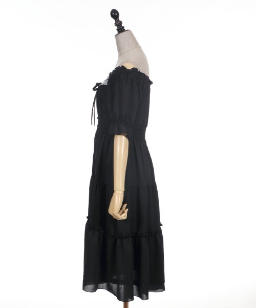 axes femme POETIQUE（アクシーズファムポエティック）の「オフショルティアードＯＰ（ワンピース・レディース・キナリ/ラベンダー/ブラック・MEDIUM）」の22枚目の写真
