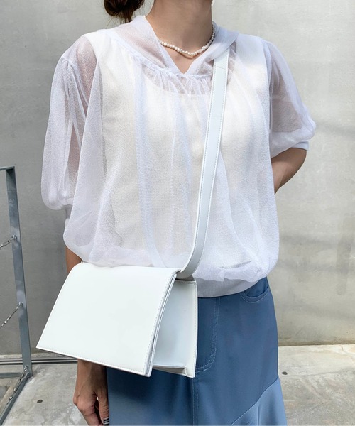 RASVOA（ラスボア）の「フェイクレザーグレースショルダーＢＡＧ（ショルダーバッグ・レディース・ブラック/オフホワイト・FREE）」の10枚目の写真