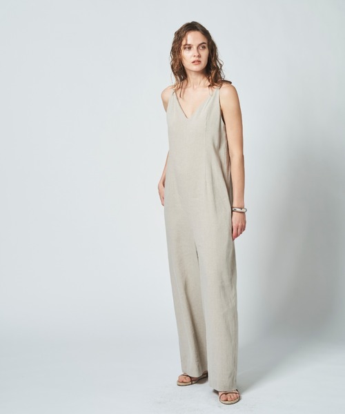 N.O.R.C（ノーク）の「リネンミックスキャミオールインワン（ワンピース・レディース・ブラック/サンドベージュ・S/M）」の13枚目の写真