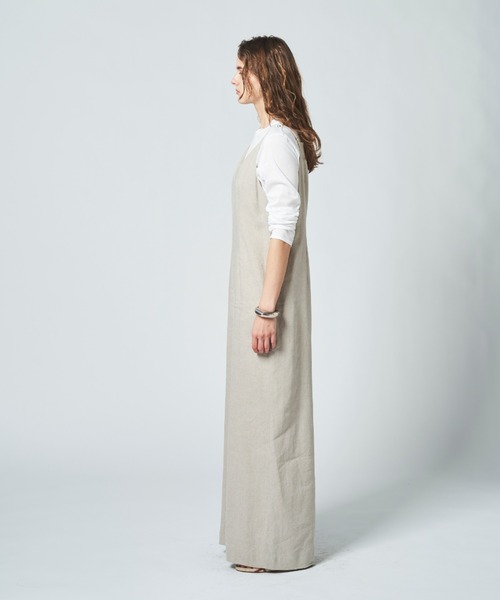 N.O.R.C（ノーク）の「リネンミックスキャミオールインワン（ワンピース・レディース・ブラック/サンドベージュ・S/M）」の7枚目の写真