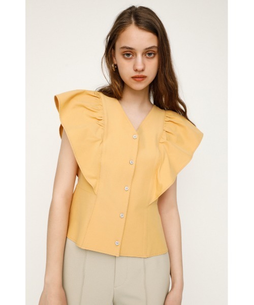 SLY（スライ）の「V/N FRILL TOPS Vネック フリル トップス
