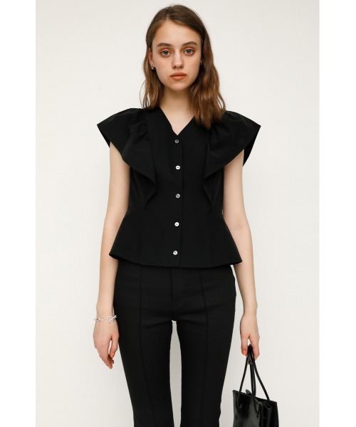 SLY（スライ）の「V/N FRILL TOPS Vネック フリル トップス