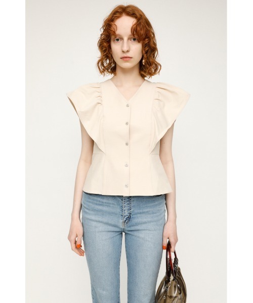 SLY（スライ）の「V/N FRILL TOPS Vネック フリル トップス