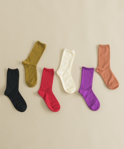 manana suerte（マニャーナスエルテ）の「プレーンソックス（ソックス/靴下・レディース・カーキ/ブラウン/パープル/ブラック/レッド/ホワイト/グリーン・FREE）」の8枚目の写真