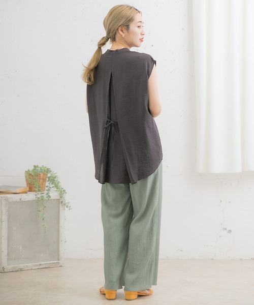 ITEMS URBANRESEARCH（アイテムズ アーバンリサーチ）の「ヨウリュウイージーパンツ（その他パンツ・レディース・ブラック/ベージュ/グリーン・FREE）」の9枚目の写真