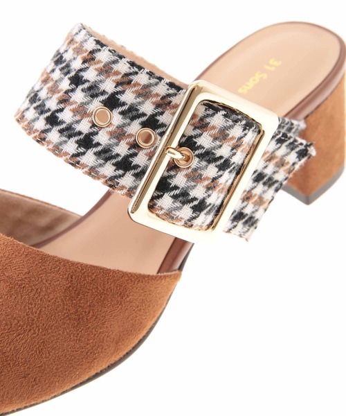 31 Sons de mode(トランテアン ソン ドゥ モード)の「チェックベルトミュール(その他シューズ・レディース・ブラック/キャメル/ボルドー・24.5/23.5/22.5)」の11枚目の写真