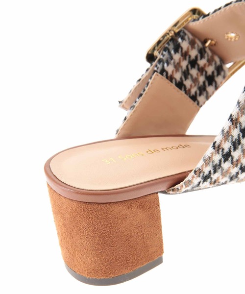 31 Sons de mode(トランテアン ソン ドゥ モード)の「チェックベルトミュール(その他シューズ・レディース・ブラック/キャメル/ボルドー・24.5/23.5/22.5)」の12枚目の写真