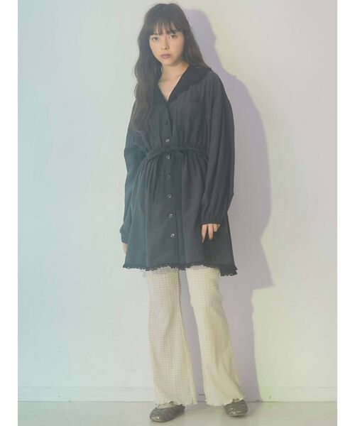 merry jenny（メリージェニー）の「レースカラー2wayトレンチワンピース（ワンピース・レディース・ブラック/ベージュ/ピンク・FREE）」の6枚目の写真