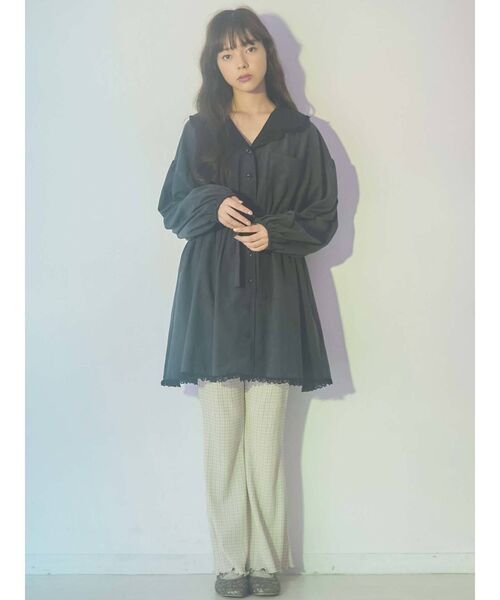 merry jenny（メリージェニー）の「レースカラー2wayトレンチワンピース（ワンピース・レディース・ブラック/ベージュ/ピンク・FREE）」の11枚目の写真