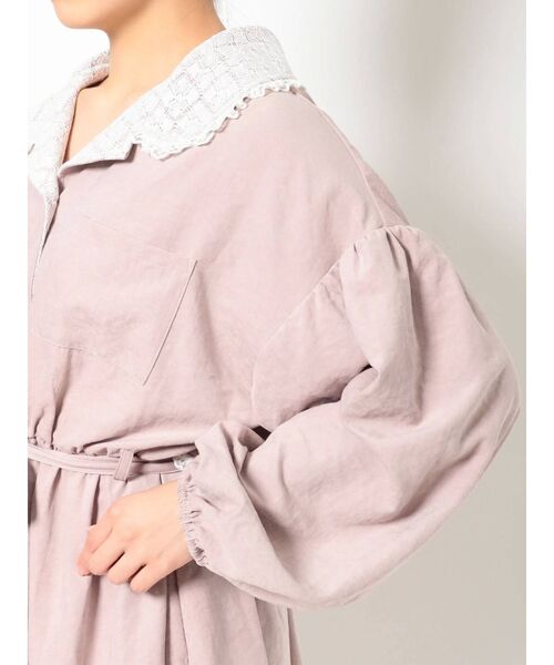 merry jenny（メリージェニー）の「レースカラー2wayトレンチワンピース（ワンピース・レディース・ブラック/ベージュ/ピンク・FREE）」の21枚目の写真