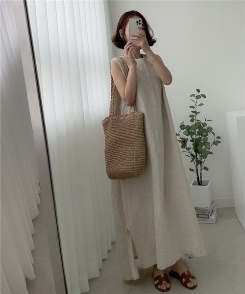 Stylists フリー Free ノースリーブ サイドスリット マキシ丈ワンピース ワンピース Free ワンピース セール スタイリスト のファッション