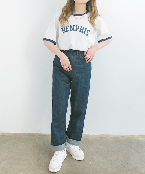 nemne store(ネンネストア)の「プールで泳ぐロゴリンガーT(Tシャツ/カットソー・レディース・ベージュ/オフホワイト/カーキ・F)」の8枚目の写真