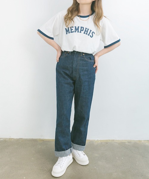 nemne store(ネンネストア)の「プールで泳ぐロゴリンガーT(Tシャツ/カットソー・レディース・ベージュ/オフホワイト/カーキ・F)」の17枚目の写真