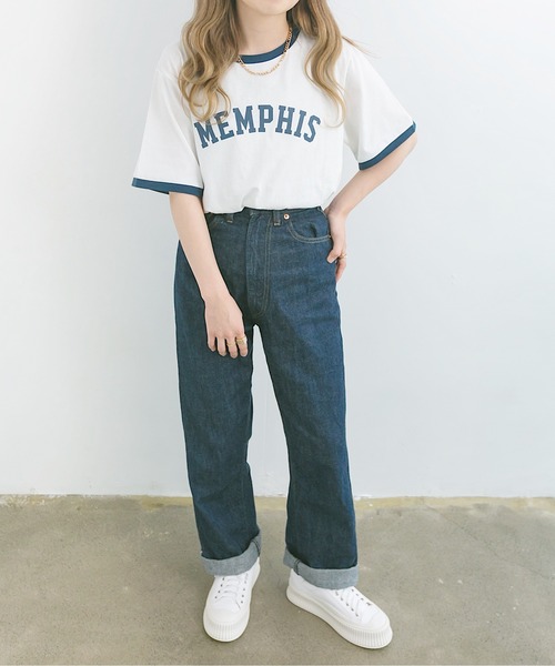 nemne store(ネンネストア)の「プールで泳ぐロゴリンガーT(Tシャツ/カットソー・レディース・ベージュ/オフホワイト/カーキ・F)」の22枚目の写真