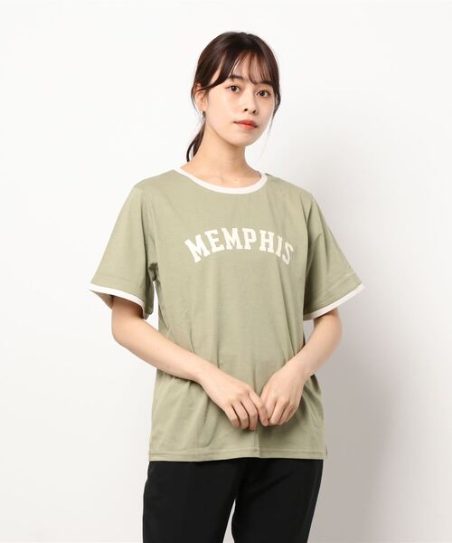 nemne store(ネンネストア)の「プールで泳ぐロゴリンガーT(Tシャツ/カットソー・レディース・ベージュ/オフホワイト/カーキ・F)」の21枚目の写真
