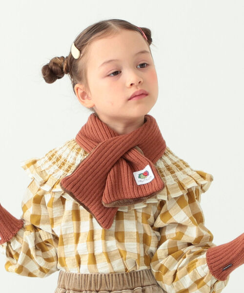 B:MING by BEAMS（ビーミングバイビームス）の「FRUIT OF THE LOOM × B:MING by BEAMS / 別注 ティペット（ストール/ショール・キッズ・レンガ/アイボリー/ラベンダー・ONE SIZE）」の11枚目の写真