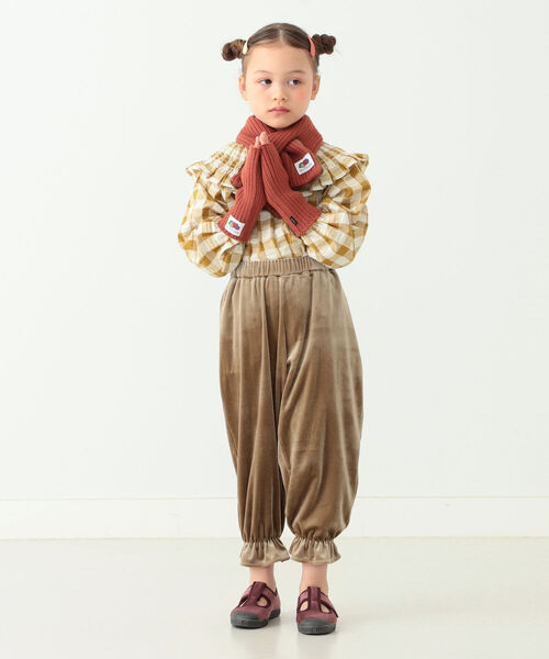 B:MING by BEAMS（ビーミングバイビームス）の「FRUIT OF THE LOOM × B:MING by BEAMS / 別注 ティペット（ストール/ショール・キッズ・レンガ/アイボリー/ラベンダー・ONE SIZE）」の5枚目の写真