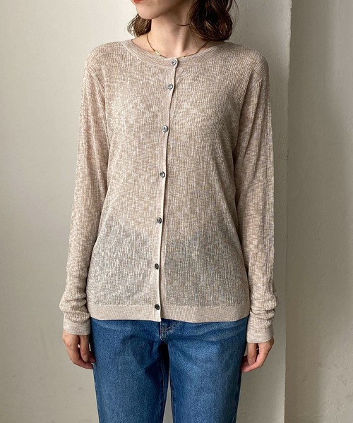 CAPRICIEUX LE'MAGE（カプリシューレマージュ）の「2WAY柄編みリブカーディガン（カーディガン/ボレロ・レディース・ブラック/ベージュ/グリーン/レッド・FREE）」の5枚目の写真