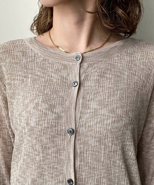 CAPRICIEUX LE'MAGE（カプリシューレマージュ）の「2WAY柄編みリブカーディガン（カーディガン/ボレロ・レディース・ブラック/ベージュ/グリーン/レッド・FREE）」の8枚目の写真