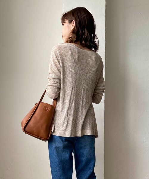 CAPRICIEUX LE'MAGE（カプリシューレマージュ）の「2WAY柄編みリブカーディガン（カーディガン/ボレロ・レディース・ブラック/ベージュ/グリーン/レッド・FREE）」の17枚目の写真