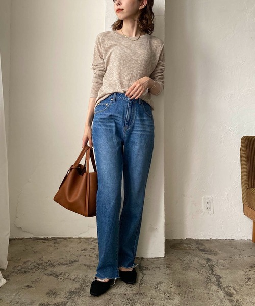 CAPRICIEUX LE'MAGE（カプリシューレマージュ）の「2WAY柄編みリブカーディガン（カーディガン/ボレロ・レディース・ブラック/ベージュ/グリーン/レッド・FREE）」の20枚目の写真