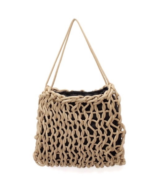 ALIENINA（アリエニーナ）の「【ALIENINA/アリエニーナ】ショルダーバッグ　ハンドメイド　コットンロープ バッグ（ショルダーバッグ・レディース・ブラック/ベージュ/ライトブラウン/ホワイト・FREE）」の4枚目の写真