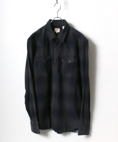 Levi's（リーバイス）の「Levi's/リーバイス  フラップポケットウエスタン ネルチェックシャツ（シャツ/ブラウス・メンズ・グレー/ブラック/レッド・L/XL）」の8枚目の写真